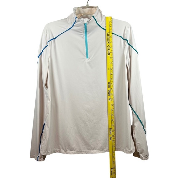 G/Fore Wonen's Sun Shield Silky Tech, Nylon 1/4 Zip, Snow, Size XL - Picture 4 of 9